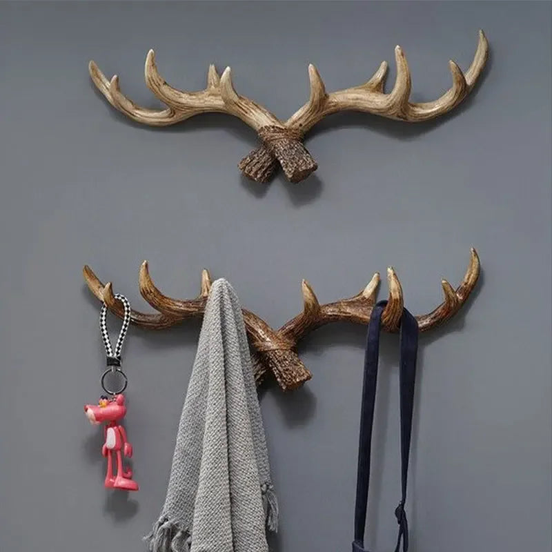Perchero Decorativo de Pared con Forma de Cuerno y Aspecto Natural para Entrada e Interior