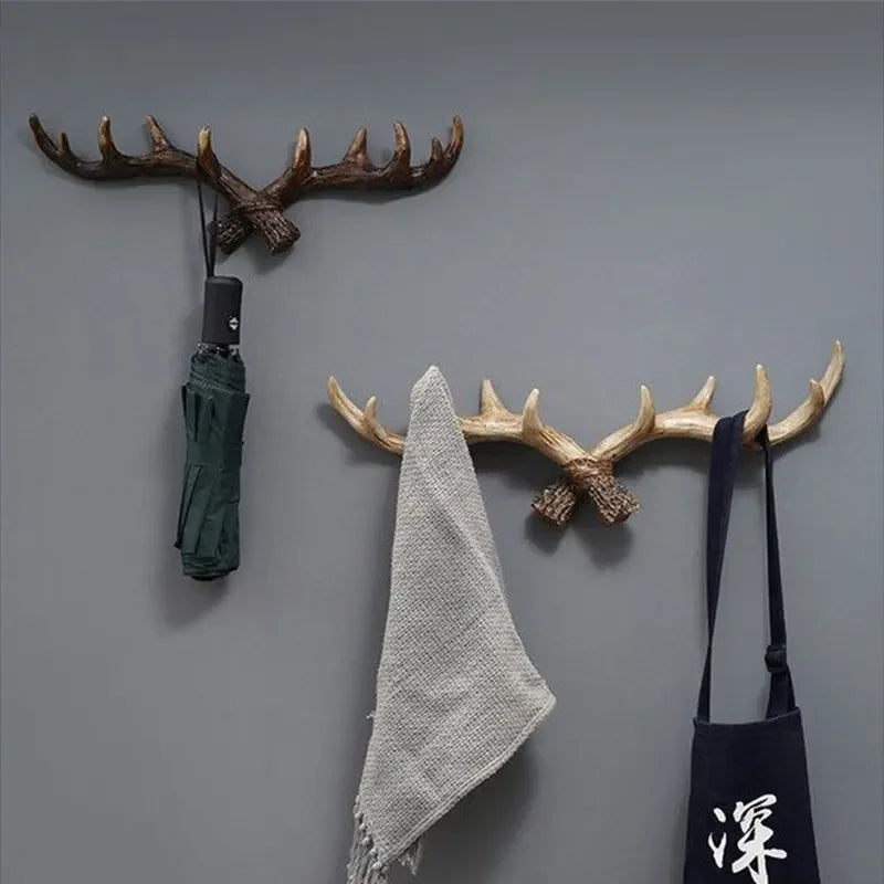 Perchero Decorativo de Pared con Forma de Cuerno y Aspecto Natural para Entrada e Interior