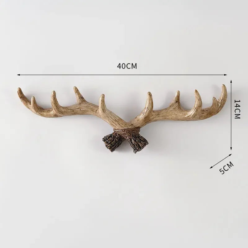 Perchero Decorativo de Pared con Forma de Cuerno y Aspecto Natural para Entrada e Interior