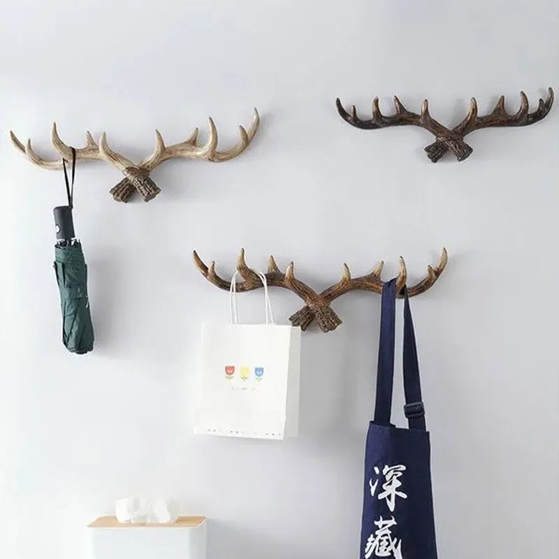 Perchero Decorativo de Pared con Forma de Cuerno y Aspecto Natural para Entrada e Interior