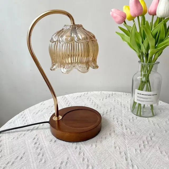GlowStone - Lámpara de mesa elegante con un diseño único de vidrio para una decoración del hogar con estilo