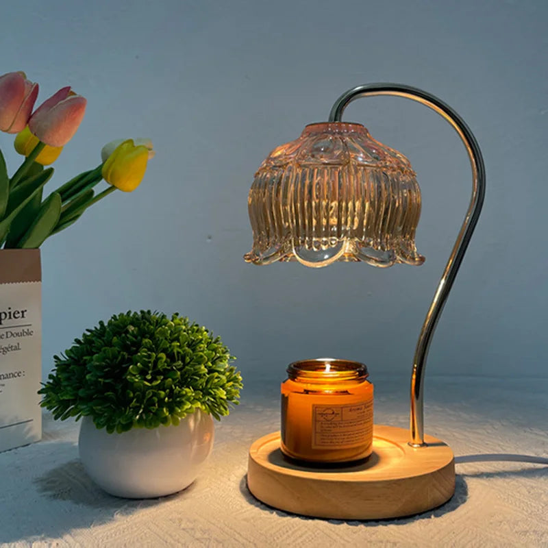 GlowStone - Lámpara de mesa elegante con un diseño único de vidrio para una decoración del hogar con estilo