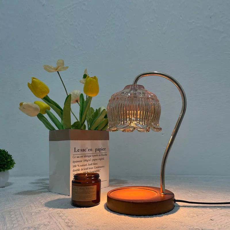 GlowStone - Lámpara de mesa elegante con un diseño único de vidrio para una decoración del hogar con estilo