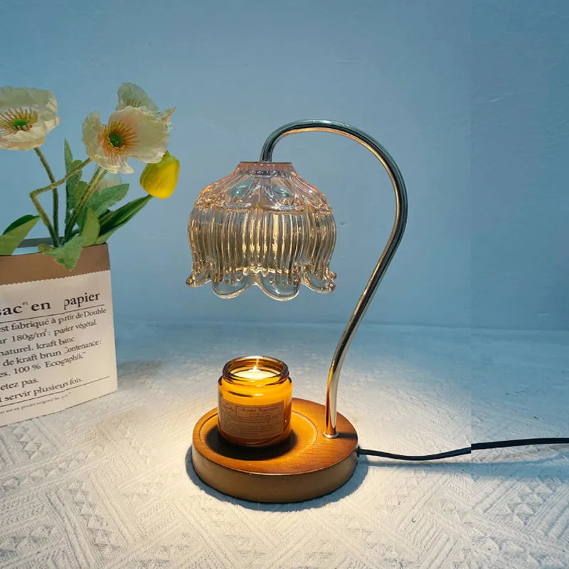 GlowStone - Lámpara de mesa elegante con un diseño único de vidrio para una decoración del hogar con estilo