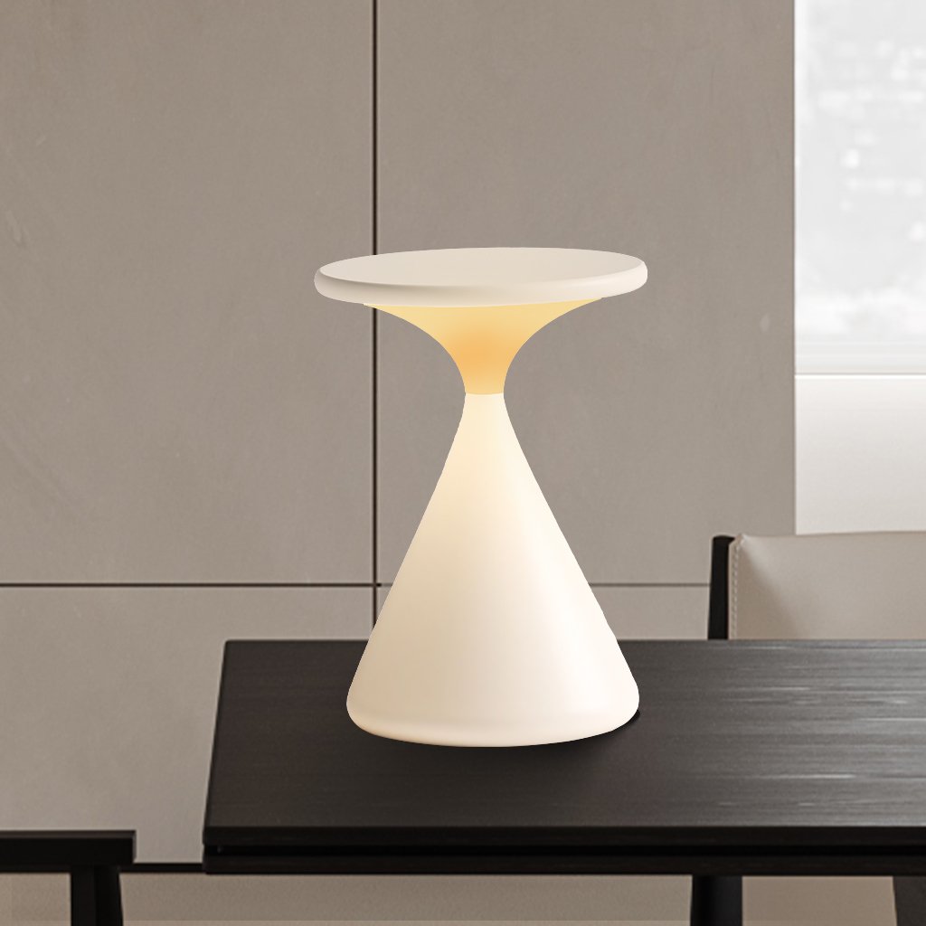 Lámpara de Mesa LED Dimmable Aeron Hourglass – Elegante y Sin Cable
