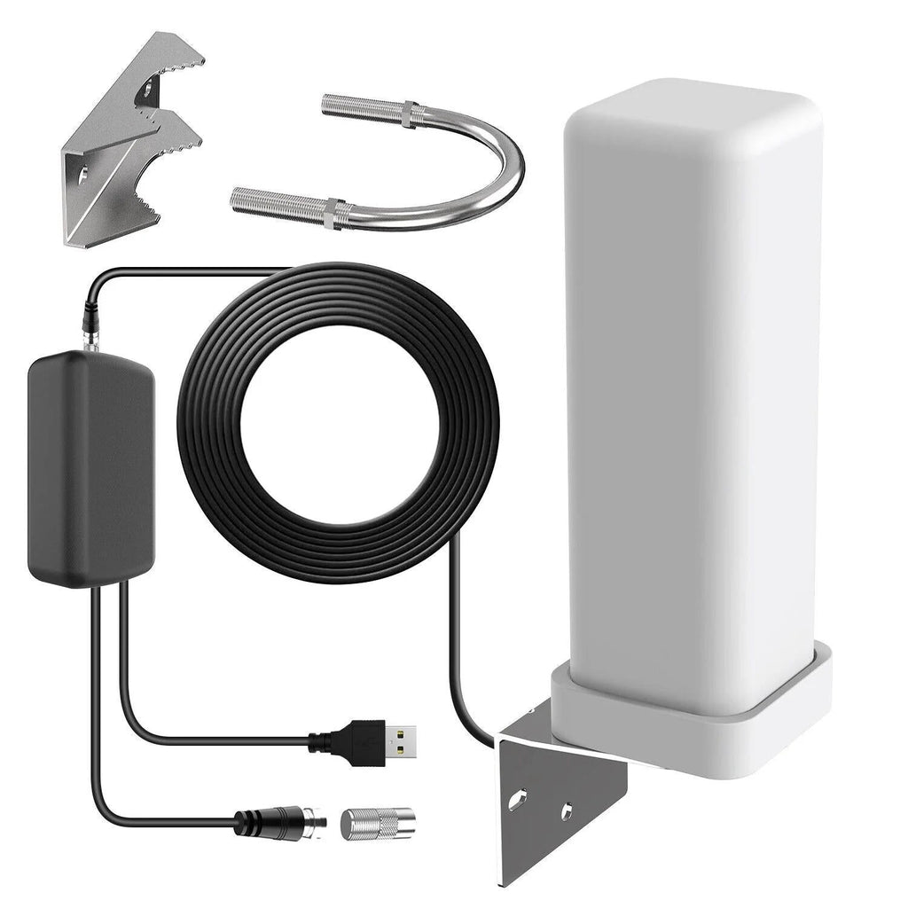 Antena Exterior Amplificada 360° Premium 2025 HDTV Rango Extra de 460 Millas