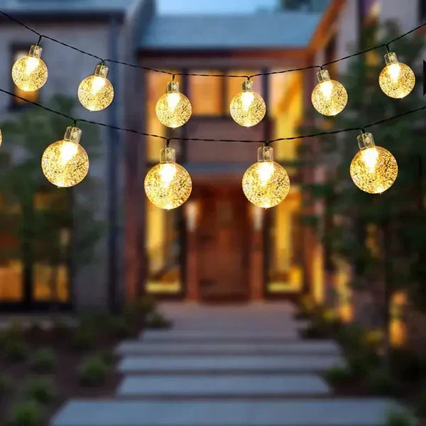 Cadena de luces LED solar a prueba de agua para terraza y balcón