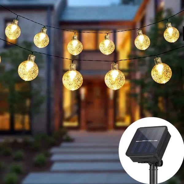 Cadena de luces LED solar a prueba de agua para terraza y balcón