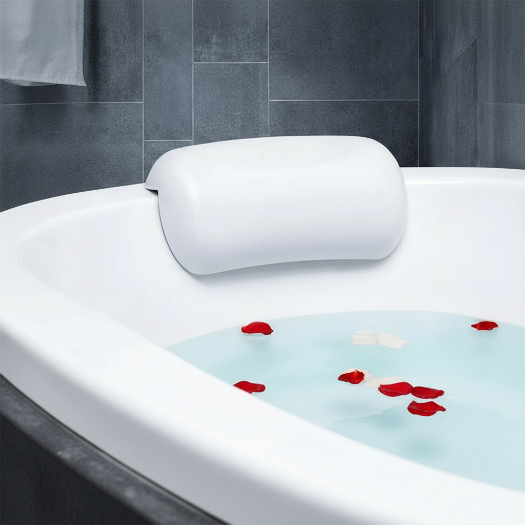AQUACLOUD Almohada de Baño Premium – Ergonómica y Antideslizante para Baños Relajantes