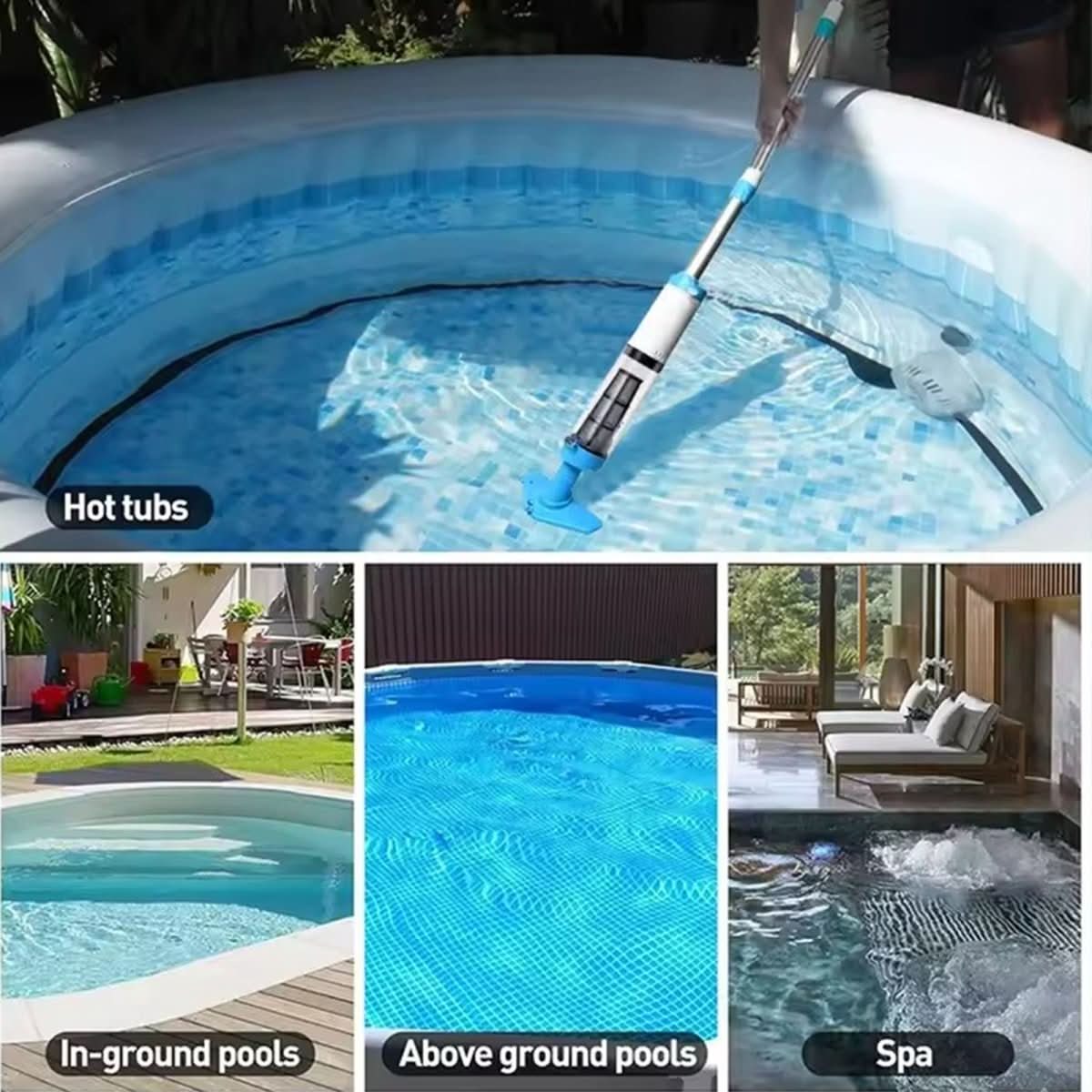 POOLIX - Aspiradora de piscina inalámbrica para una limpieza sin esfuerzo