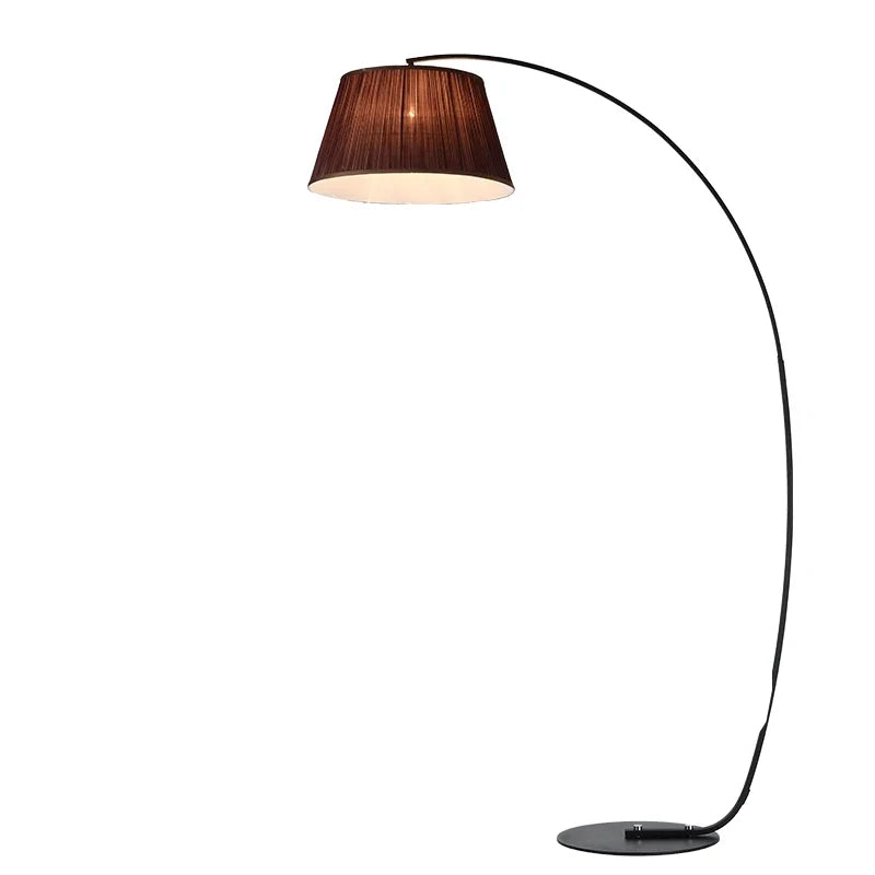 ArcoLuxe | Lámpara de pie de arco elegante y moderna con pantalla de tela para sala de estar