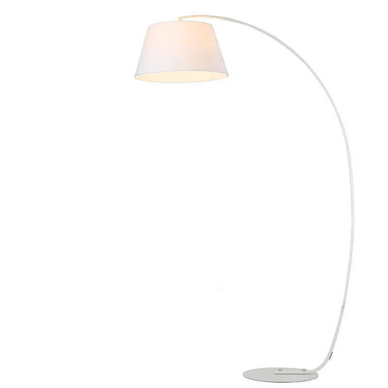 ArcoLuxe | Lámpara de pie de arco elegante y moderna con pantalla de tela para sala de estar