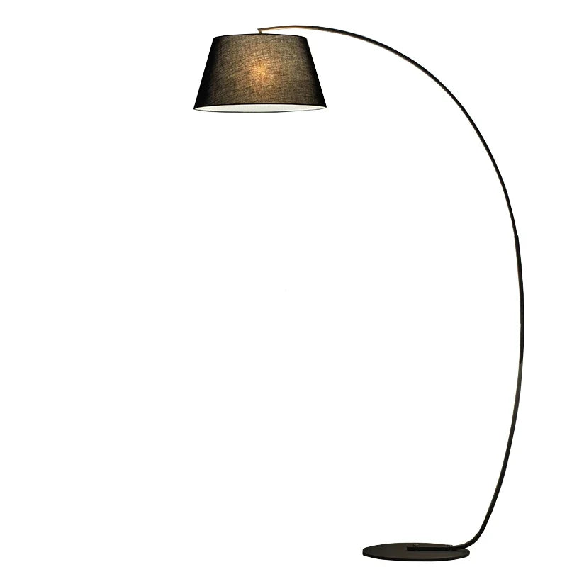 ArcoLuxe | Lámpara de pie de arco elegante y moderna con pantalla de tela para sala de estar