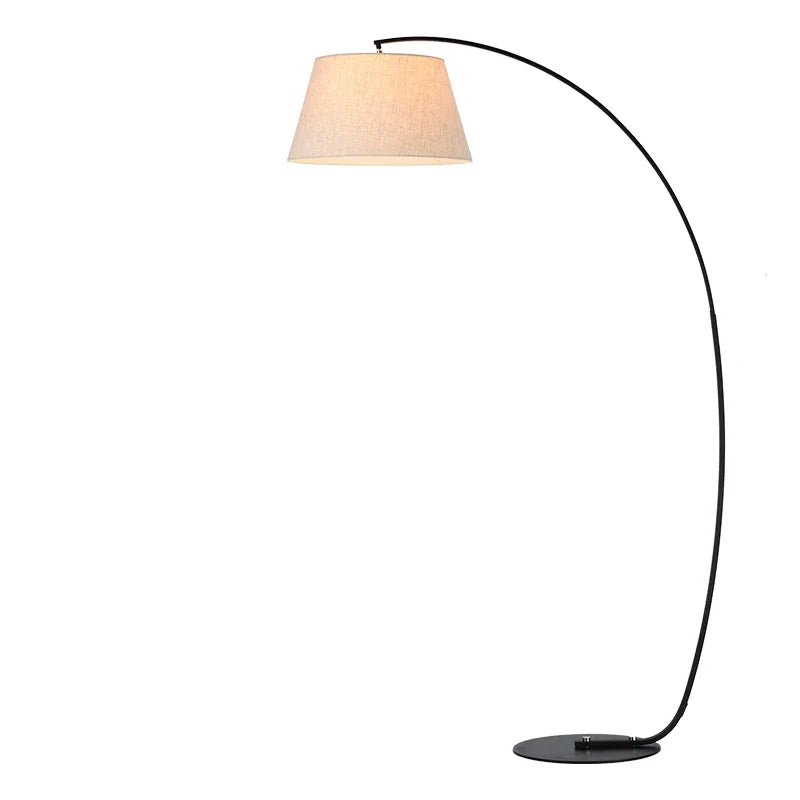 ArcoLuxe | Lámpara de pie de arco elegante y moderna con pantalla de tela para sala de estar