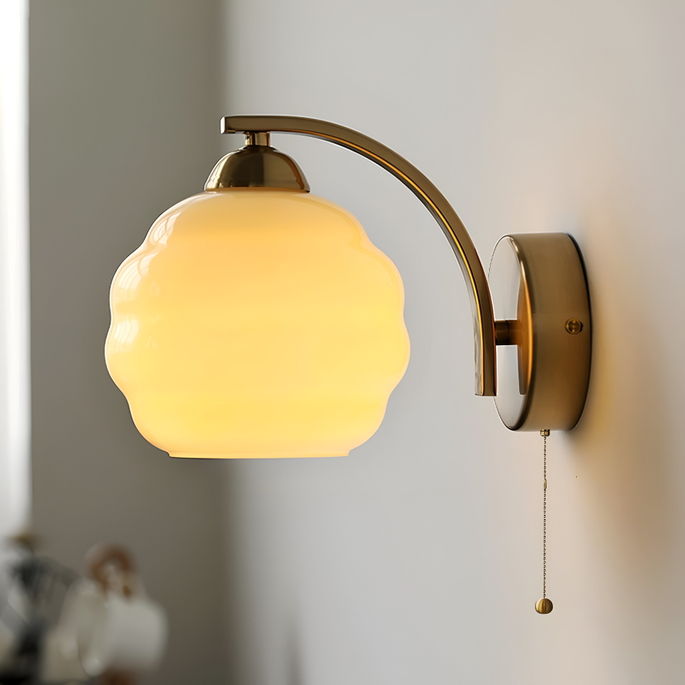 Aplique de Pared Art Deco - Elegante Aplique de Vidrio Esmerilado con Soporte de Metal