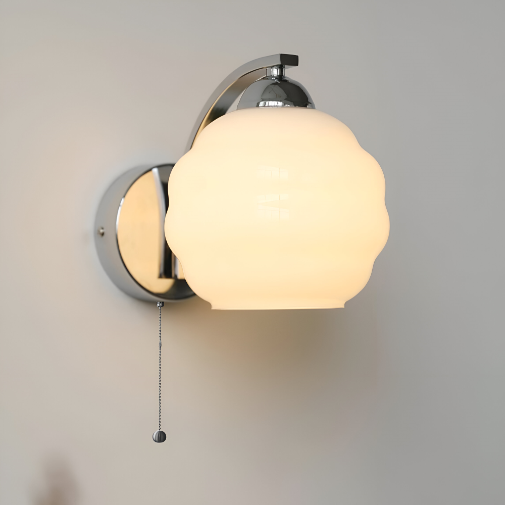 Aplique de Pared Art Deco - Elegante Aplique de Vidrio Esmerilado con Soporte de Metal