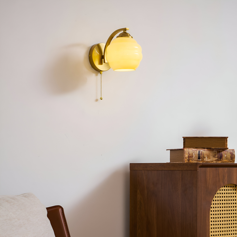 Aplique de Pared Art Deco - Elegante Aplique de Vidrio Esmerilado con Soporte de Metal