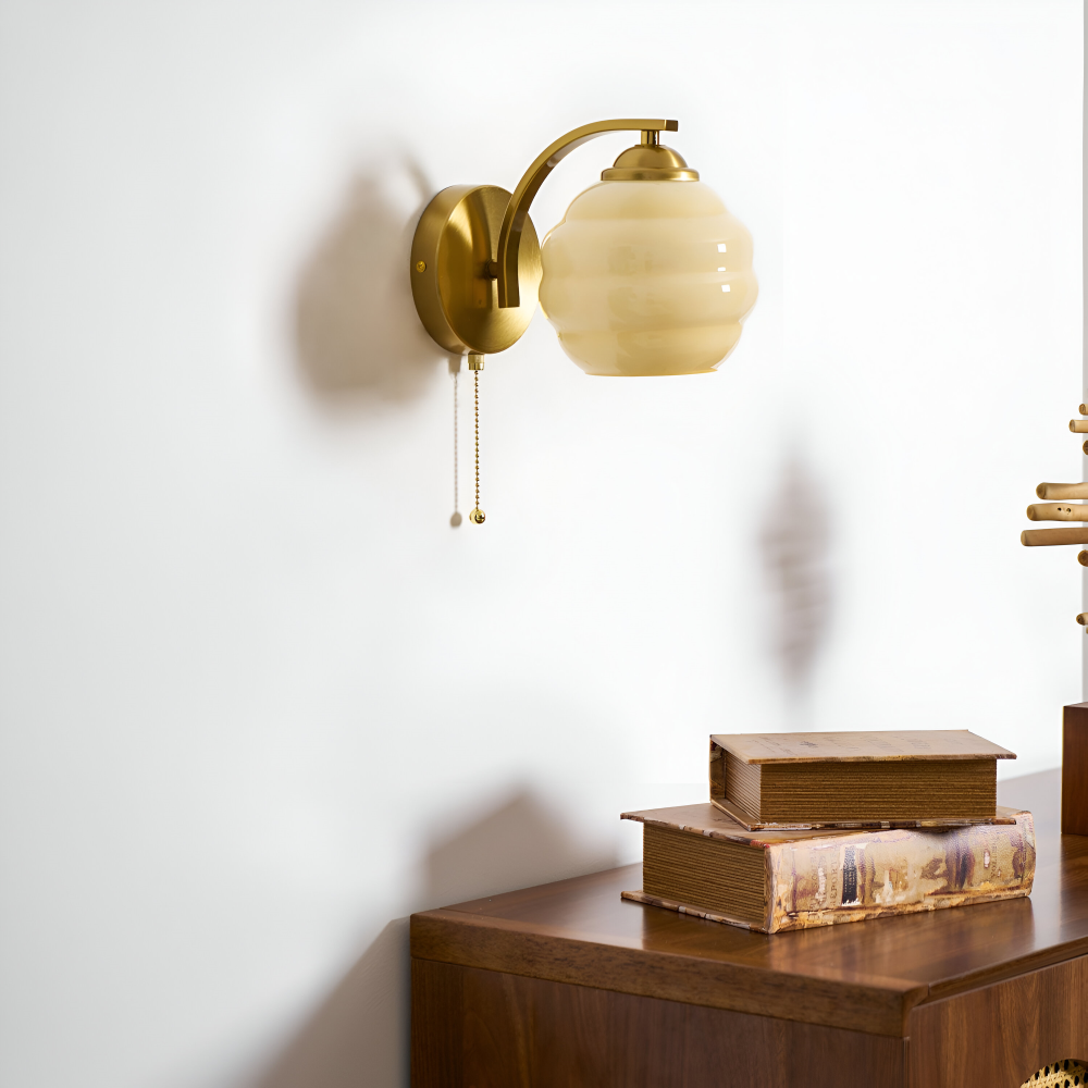 Aplique de Pared Art Deco - Elegante Aplique de Vidrio Esmerilado con Soporte de Metal