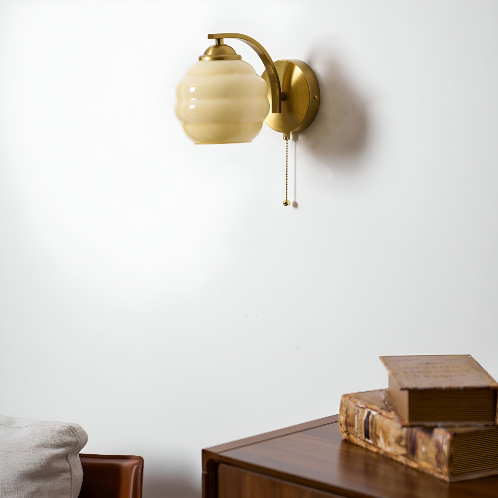 Aplique de Pared Art Deco - Elegante Aplique de Vidrio Esmerilado con Soporte de Metal