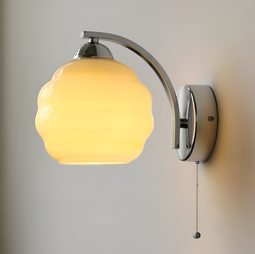 Aplique de Pared Art Deco - Elegante Aplique de Vidrio Esmerilado con Soporte de Metal