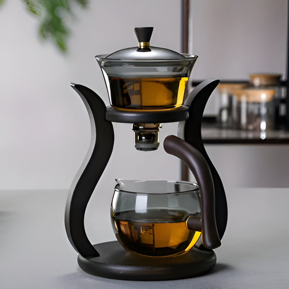 Juego de Tetera de Vidrio Magnético Artesanal con Infusor – Elegante Tetera de Vidrio Sin Goteo para Té de Hoja Suelta