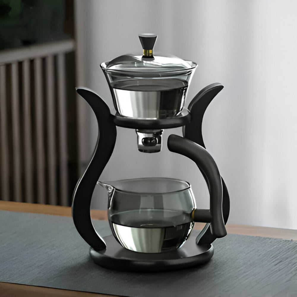 Juego de Tetera de Vidrio Magnético Artesanal con Infusor – Elegante Tetera de Vidrio Sin Goteo para Té de Hoja Suelta