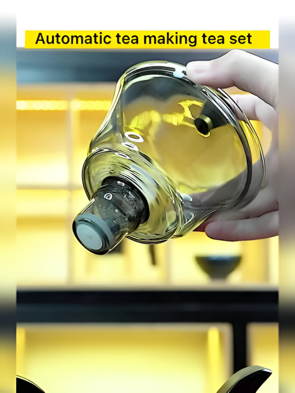 Juego de Tetera de Vidrio Magnético Artesanal con Infusor – Elegante Tetera de Vidrio Sin Goteo para Té de Hoja Suelta
