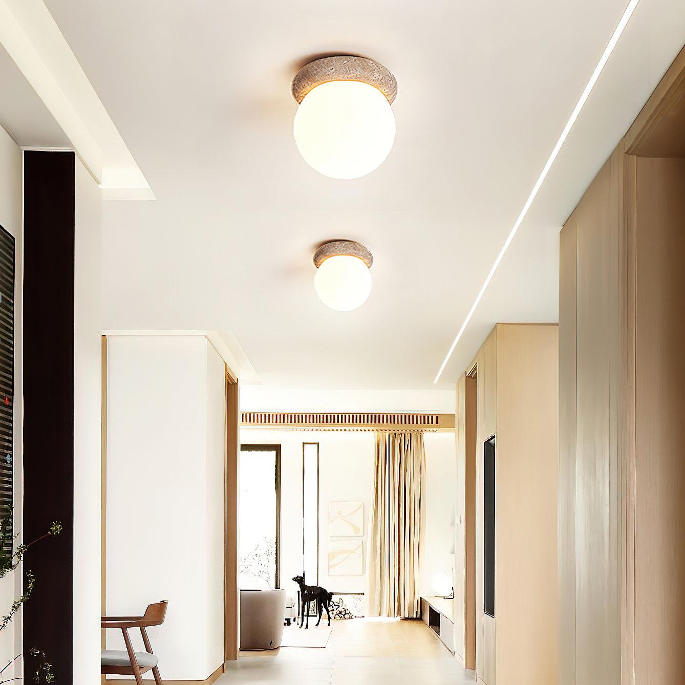 Auris | Lámpara de techo LED de travertino