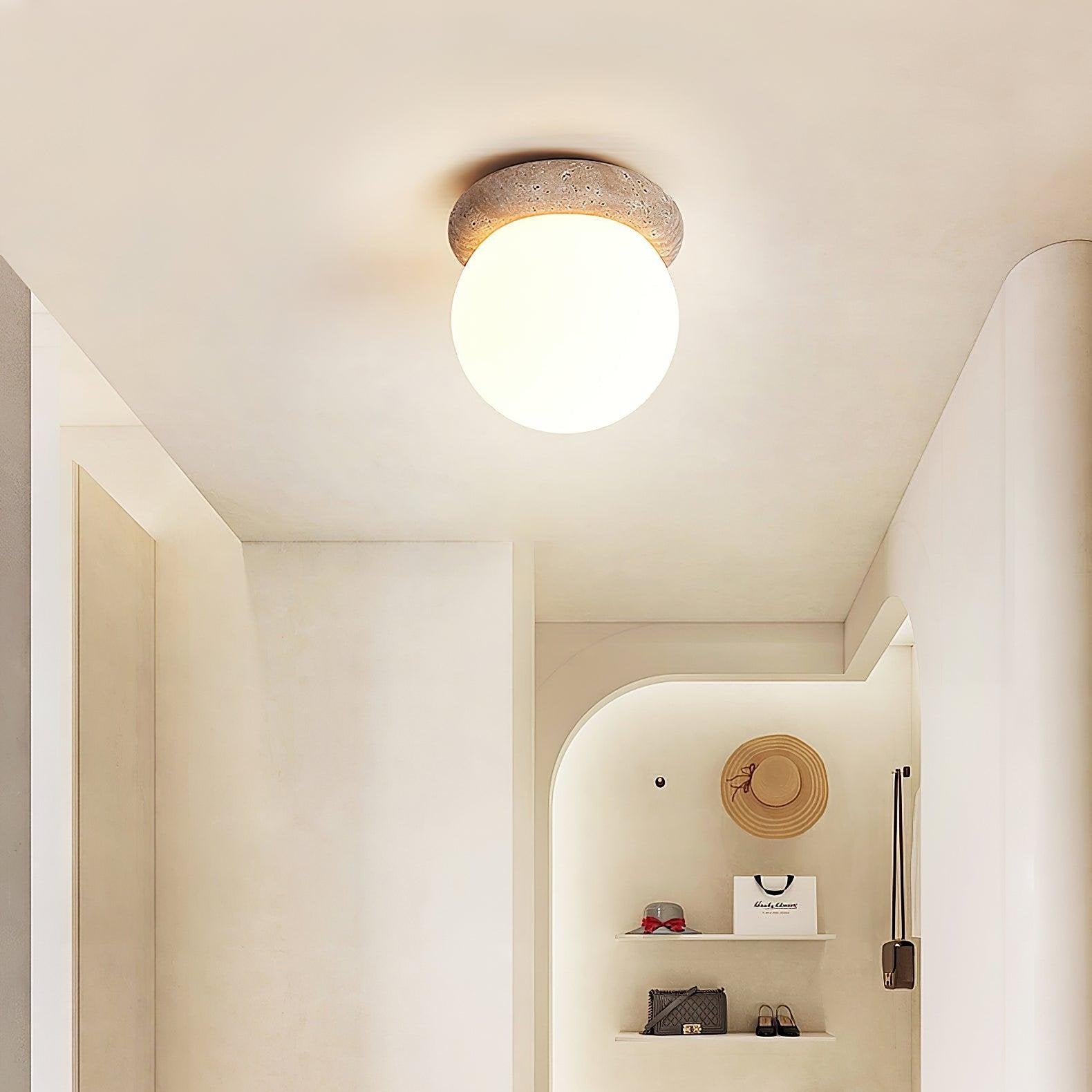 Auris | Lámpara de techo LED de travertino