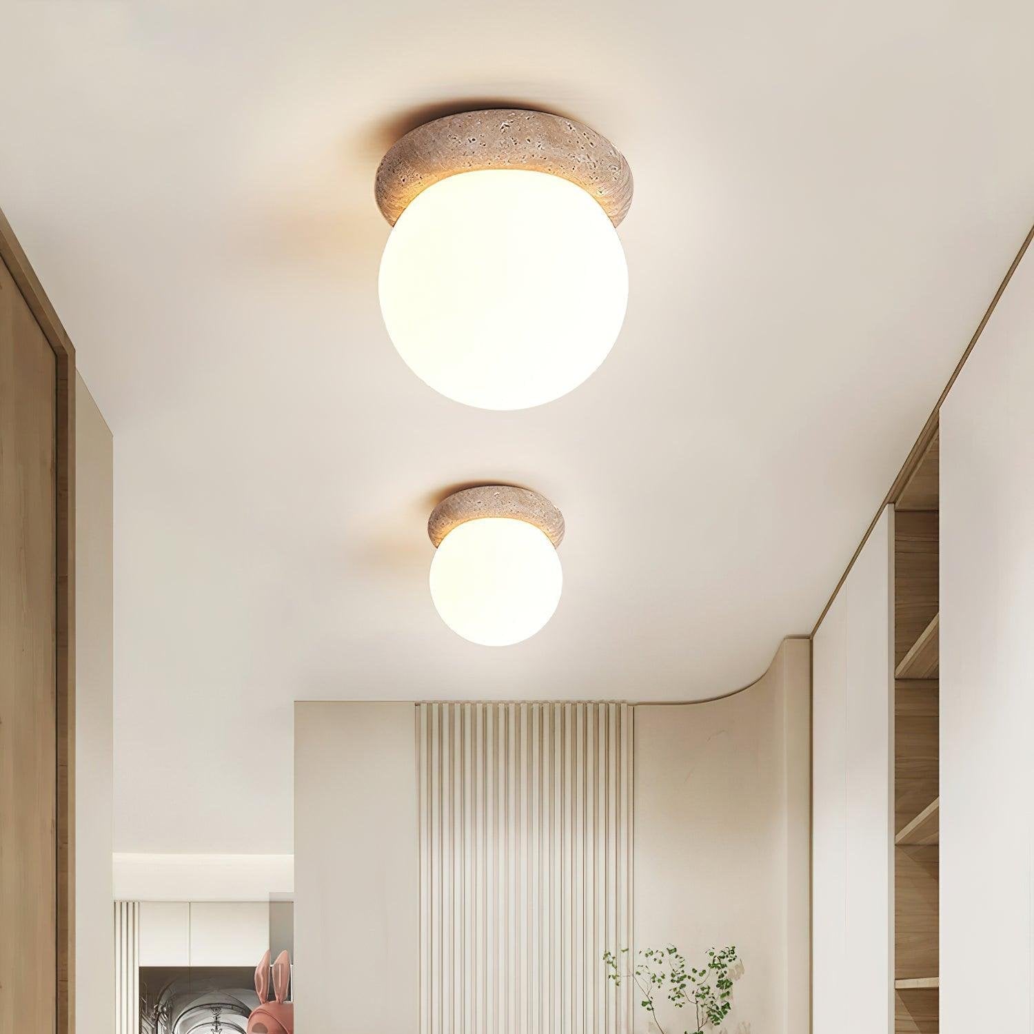 Auris | Lámpara de techo LED de travertino