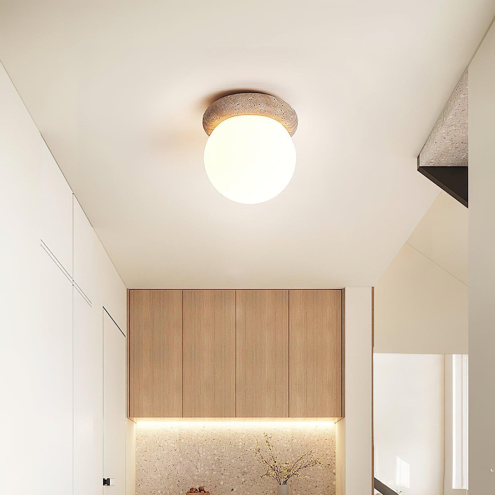 Auris | Lámpara de techo LED de travertino