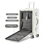 Lisslune | Manhattan Pro – Maleta de Mano de Concha Dura con Estructura de Aluminio (20 pulgadas, 40 Litros), Compartimento para Portátil y Puertos USB