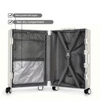 Lisslune | Manhattan Pro – Maleta de Mano de Concha Dura con Estructura de Aluminio (20 pulgadas, 40 Litros), Compartimento para Portátil y Puertos USB