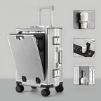 Lisslune | Manhattan Pro – Maleta de Mano de Concha Dura con Estructura de Aluminio (20 pulgadas, 40 Litros), Compartimento para Portátil y Puertos USB