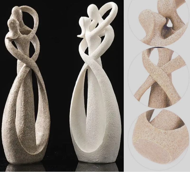 Abrazos Eternos | Escultura Abstracta | Amor Atemporal | Regalo Único