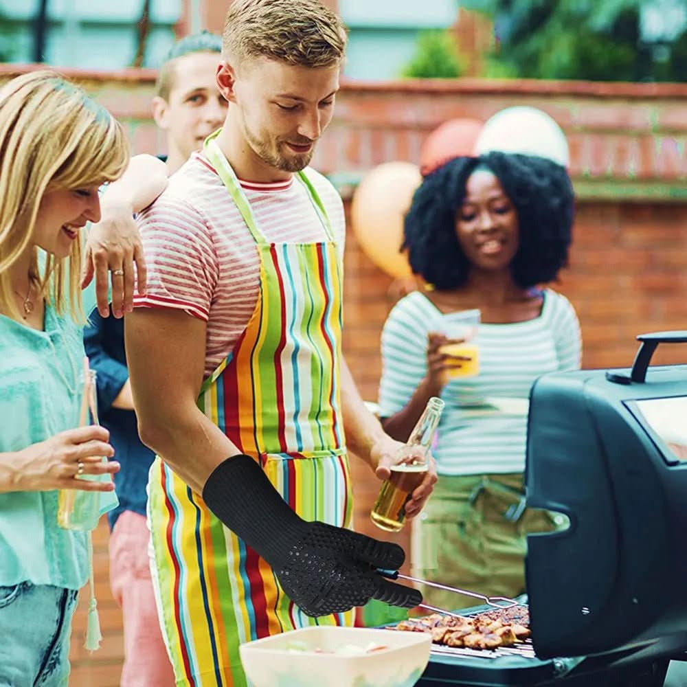 Lisslune | Guantes de BBQ resistentes al calor extremo para una parrillada segura