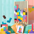 BRIQLEARN – Tetris de madera Montessori para apilar creativamente y entrenamiento lógico