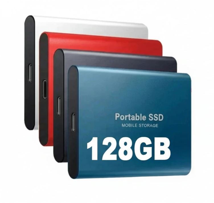 SSD de 128GB ultra-rápida con diseño compacto y robusto