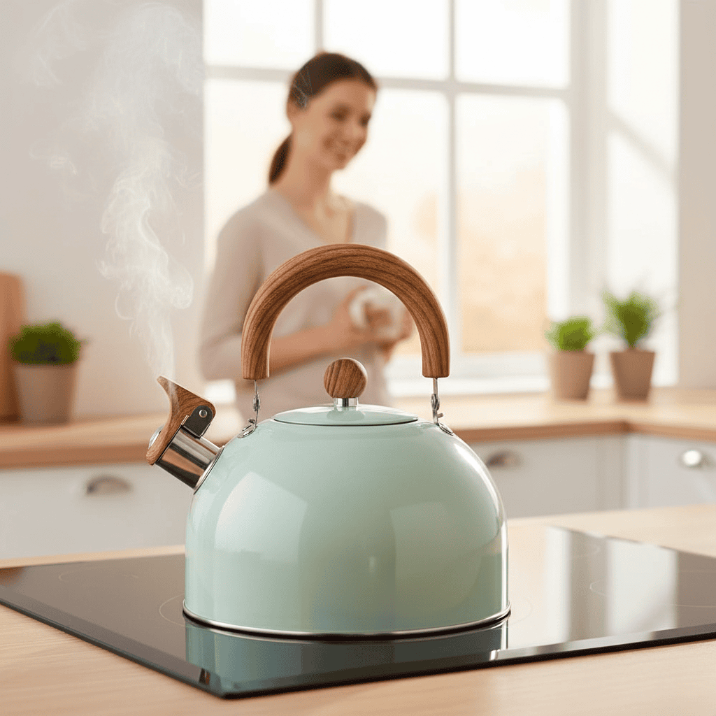 KOCHBegleiter – Hervidor de acero inoxidable de 3L con estructura robusta y mango suave