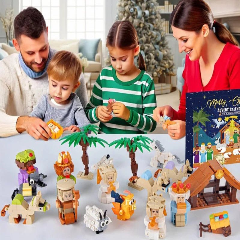 STACKMAS – Calendario de Adviento DIY creativo con motivo de nacimiento y 24 bloques para las familias