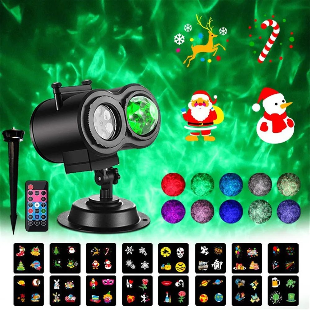 LUMIPROJ – Proyector de luces navideñas para exteriores con 16 motivos festivos