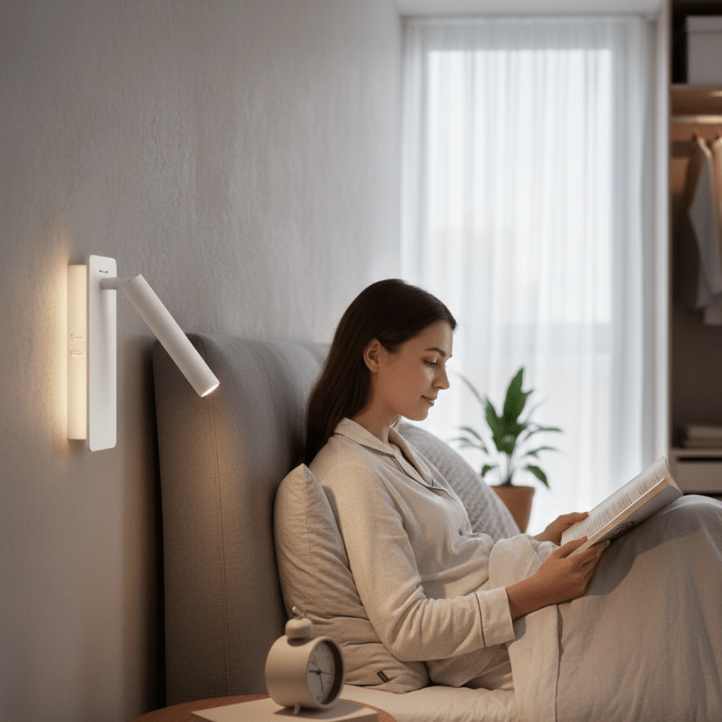 TWIRLLITE – Lámpara LED giratoria para iluminación de cama ajustable