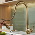 SMARTSPOUT - Grifo de cocina con función extraíble en bronce antiguo para un trabajo en la cocina elegante y flexible