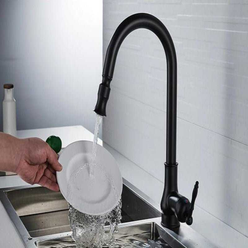 SMARTSPOUT - Grifo de cocina con función extraíble en bronce antiguo para un trabajo en la cocina elegante y flexible