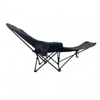 Silla de camping plegable de tela Oxford industrial contemporánea de acero al carbono con respaldo y reposapiés para exteriores