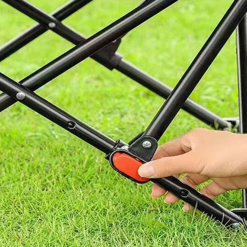 Silla de camping plegable de tela Oxford industrial contemporánea de acero al carbono con respaldo y reposapiés para exteriores | Brehn