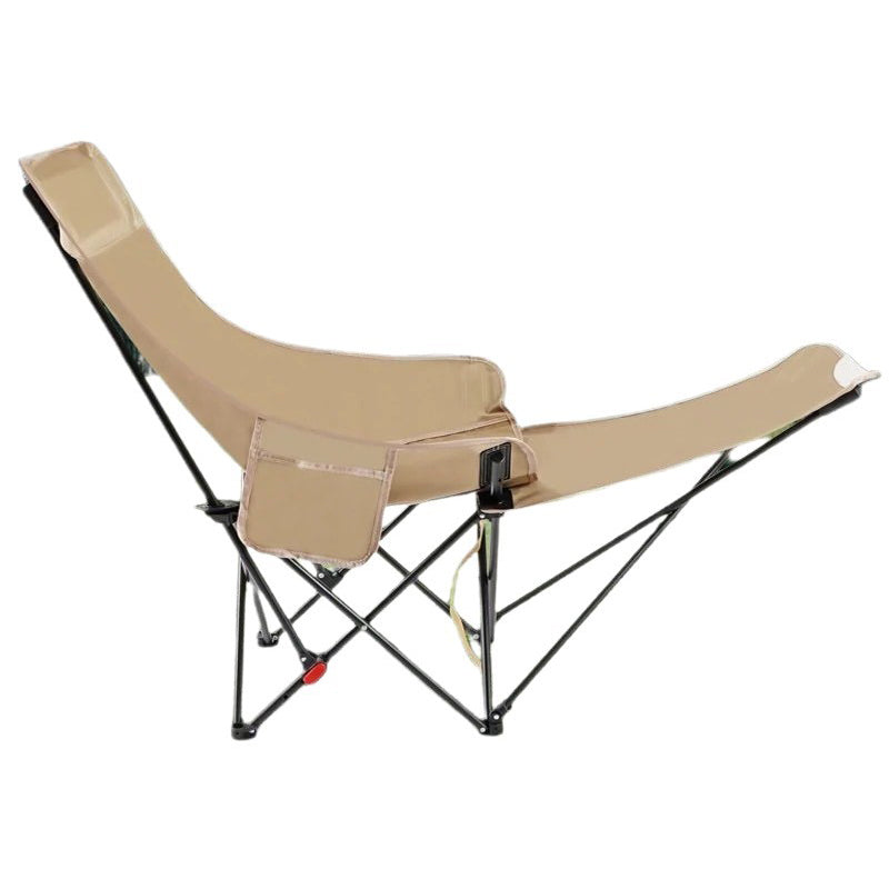 Silla de camping plegable de tela Oxford industrial contemporánea de acero al carbono con respaldo y reposapiés para exteriores | Brehn