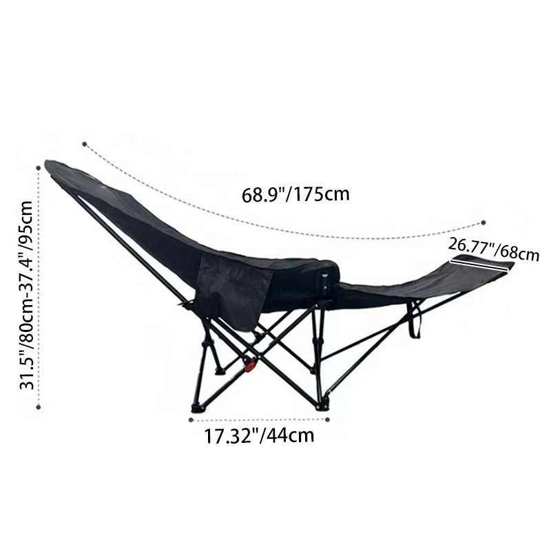 Silla de camping plegable de tela Oxford industrial contemporánea de acero al carbono con respaldo y reposapiés para exteriores | Brehn