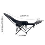 Silla de camping plegable de tela Oxford industrial contemporánea de acero al carbono con respaldo y reposapiés para exteriores