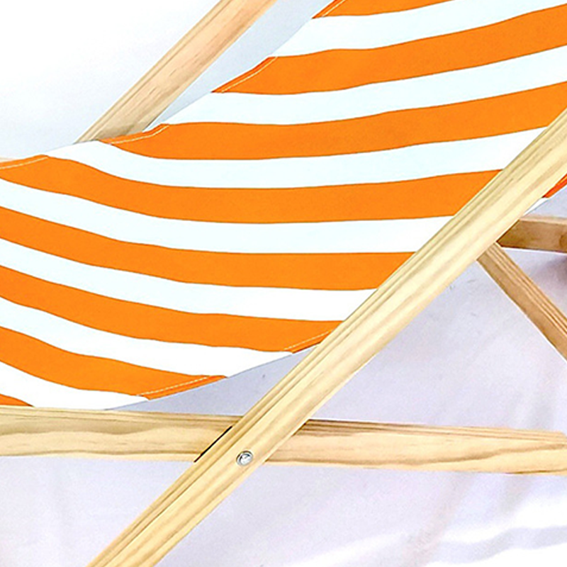 Moderno sillón de playa plegable rectangular de tela Oxford con madera maciza de pino y respaldo para exteriores | Brehn